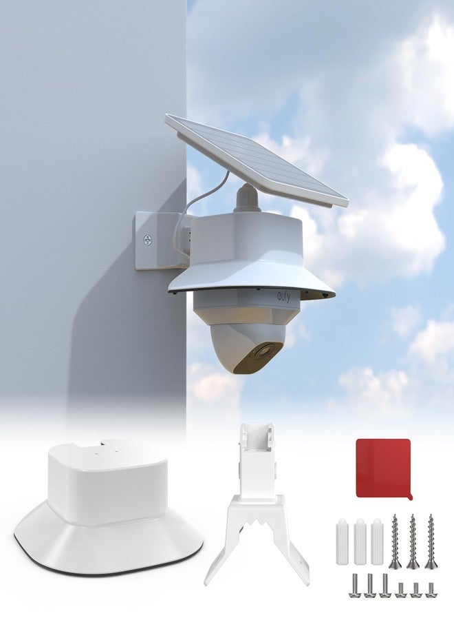 حامل زاوية Koroao + غطاء واقٍ من المطر متوافق مع كاميرا eufy Security SoloCam E30/E42/كاميرا eufy Security 4G LTE Cam S330، ملحقات تركيب كاميرات Eufy الأمنية (عبوة واحدة، أبيض) - Image 1